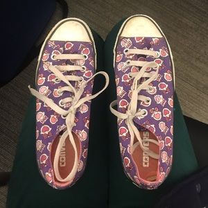 Pink And Purple Owl Size 8 Low Chucks